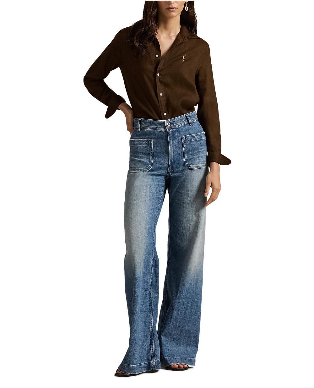 Льняная рубашка Polo Ralph Lauren 211970730508, коричневый цвет • Купить в интернет-магазине Kameron