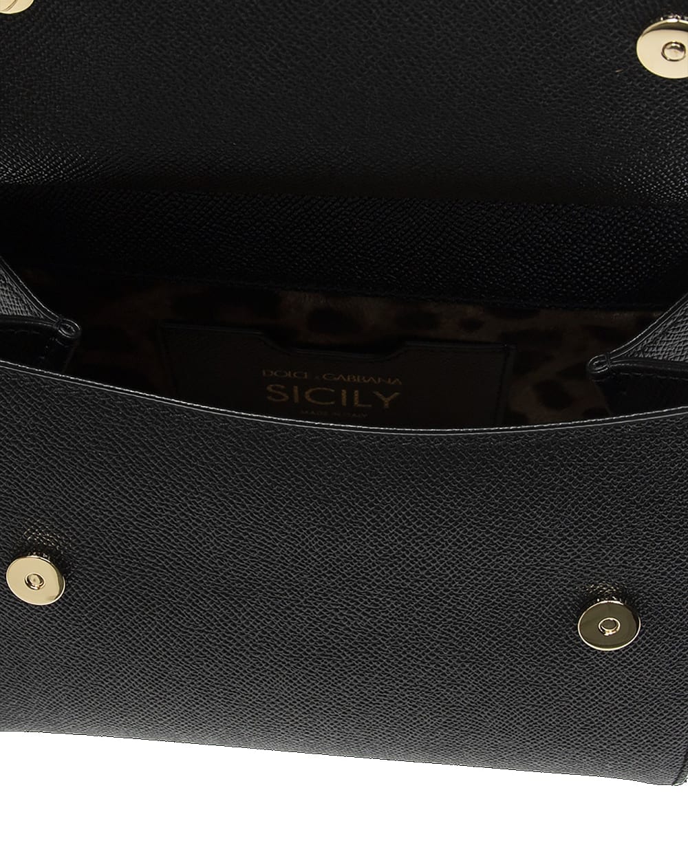 Кожаная сумка Sicily Medium Dolce&Gabbana BB6003-A1001, черный цвет • Купить в интернет-магазине Kameron