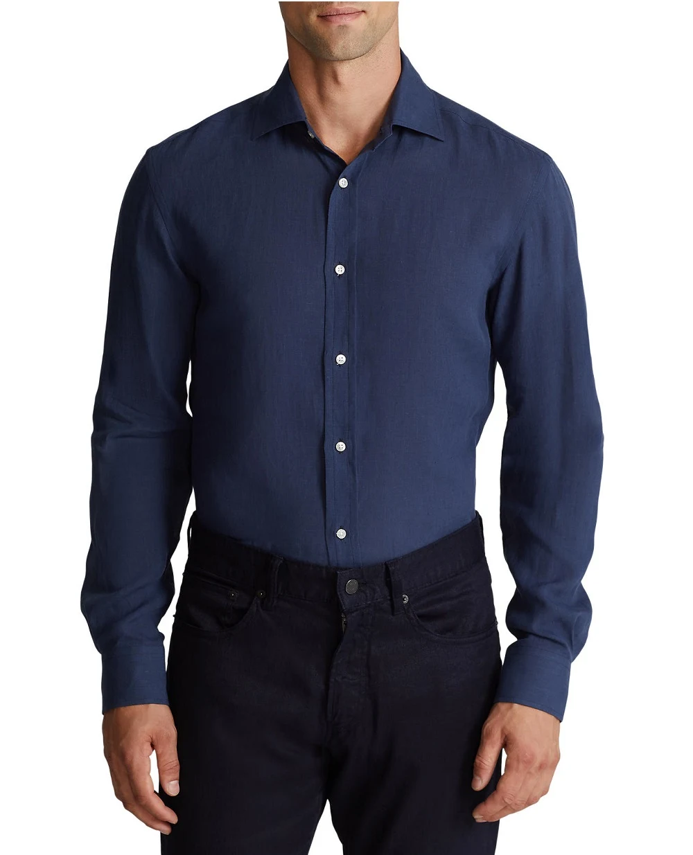 Лляна сорочка Ralph Lauren Purple Label 790587253007, темно-синій колір • Купити в інтернет-магазині Kameron