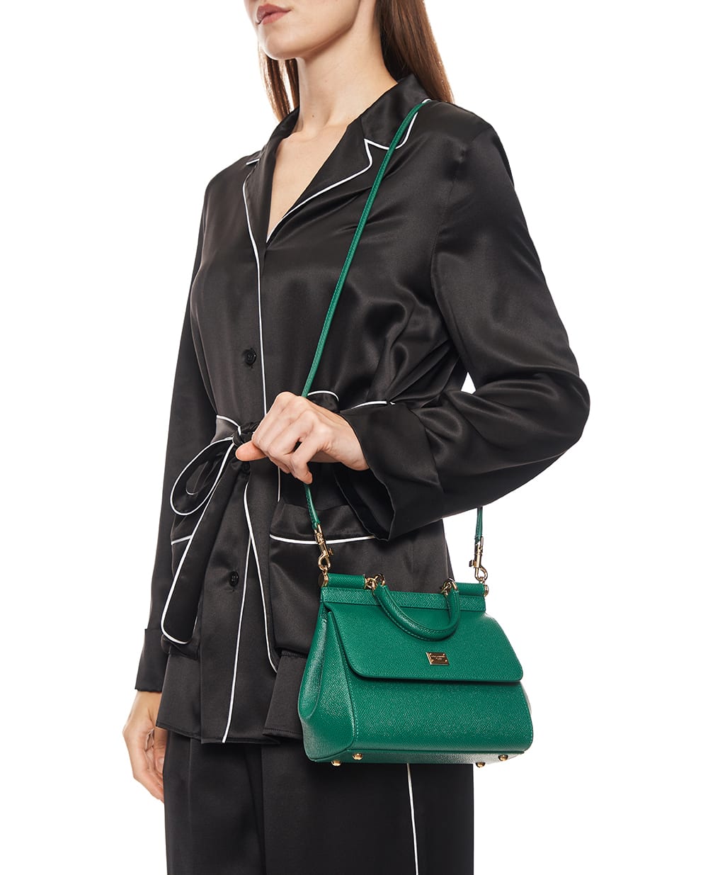 Сумка Sicily Medium из телячьей кожи Dolce&Gabbana BB6003-B1001, зеленый цвет • Купить в интернет-магазине Kameron