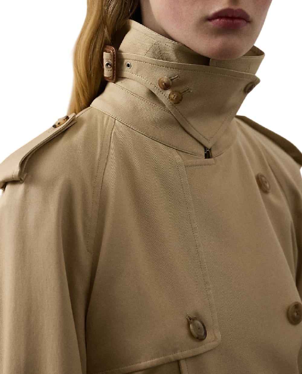 Тренч Alecia из шёлка и хлопка Ralph Lauren Collection 290P01505001, бежевый цвет • Купить в интернет-магазине Kameron
