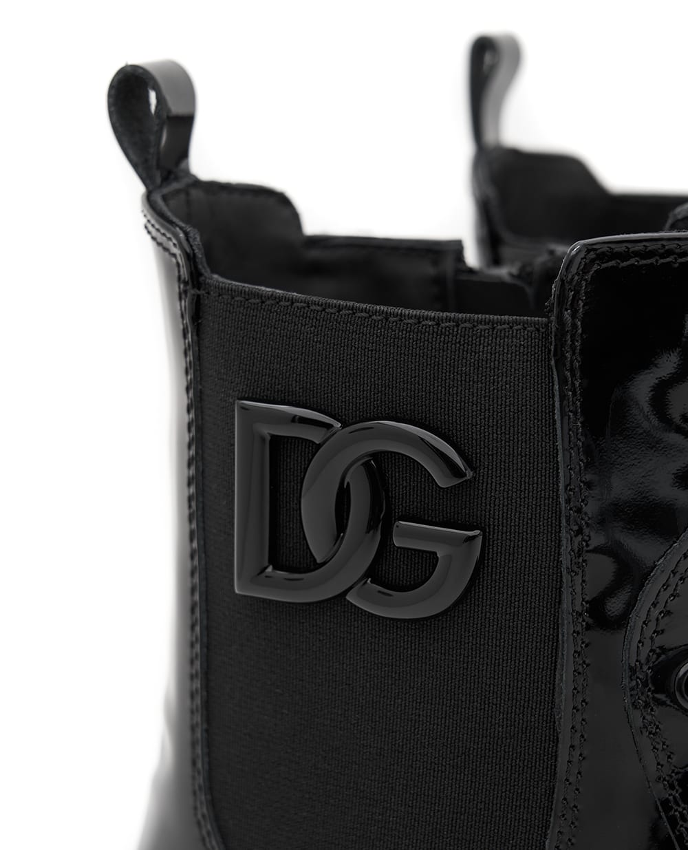 Дитячі шкіряні лаковані ботильйони Dolce&Gabbana Kids D11360-A9A81-L, чорний колір • Купити в інтернет-магазині Kameron