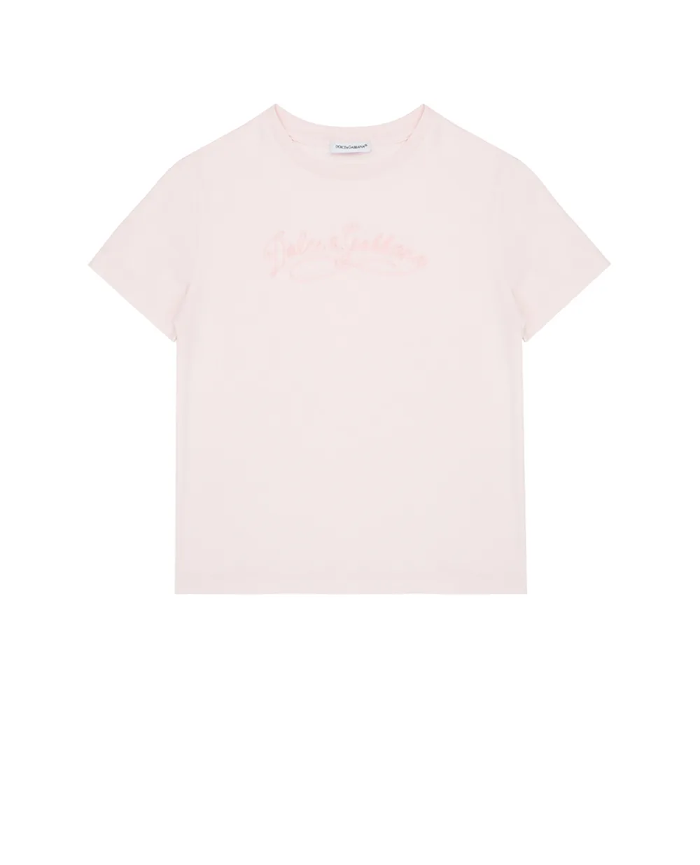 Дитяча футболка з вишивкою Dolce&Gabbana Kids L5JTNK-G7PYF-S, рожевий колір • Купити в інтернет-магазині Kameron