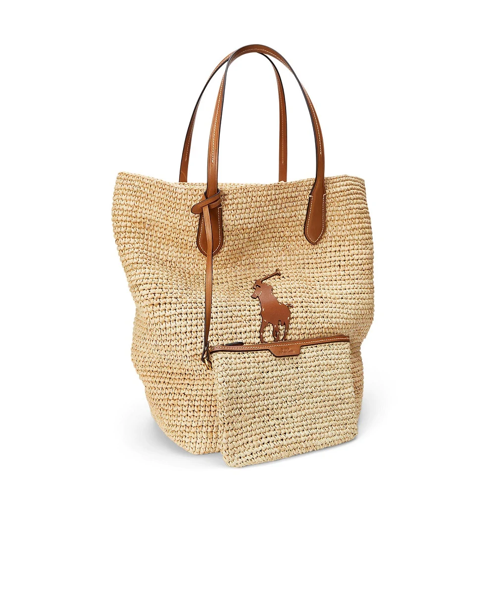 Сумка-тоут Big Pony из рафии Polo Ralph Lauren 428923661006, бежевый цвет • Купить в интернет-магазине Kameron