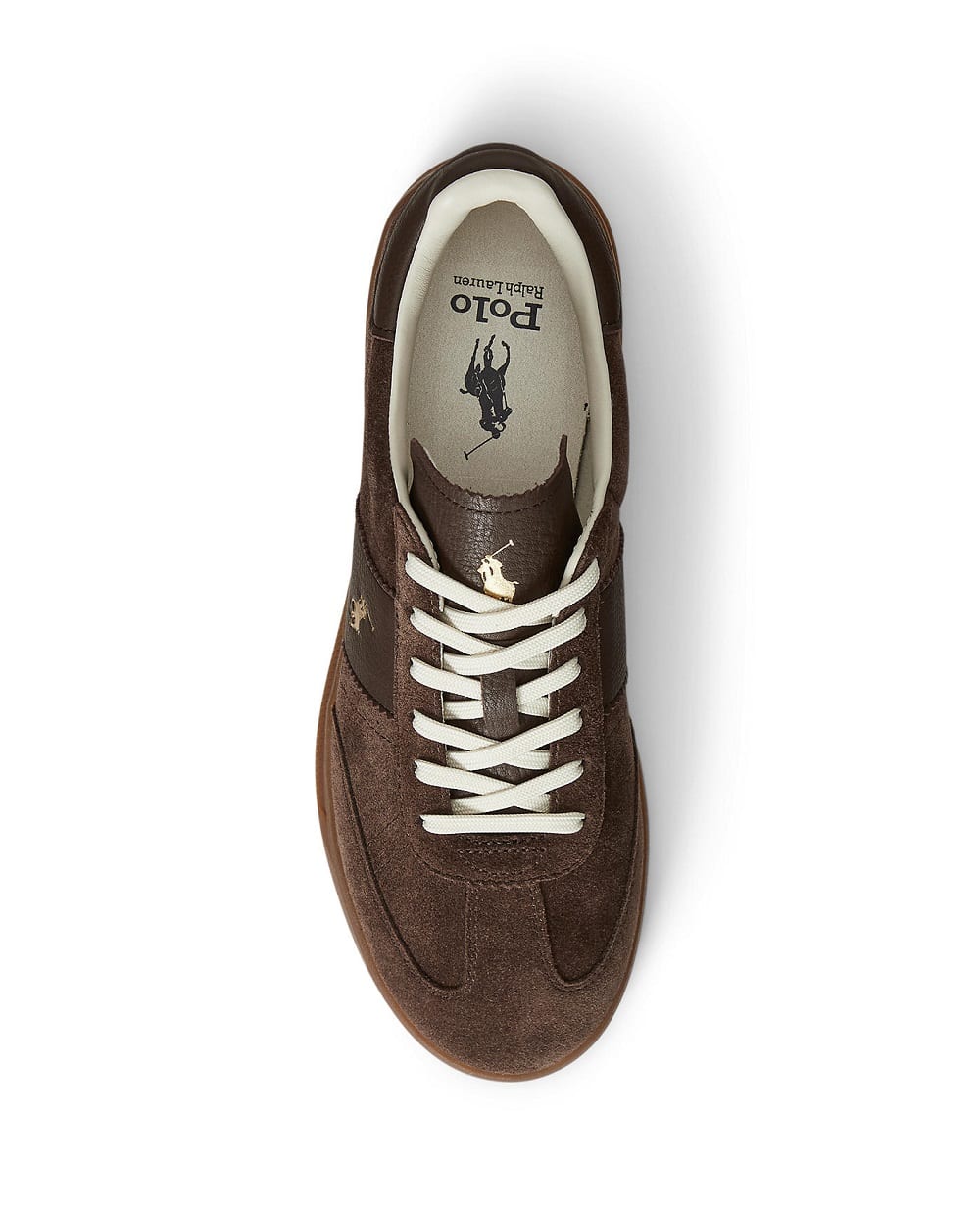 Кроссовки Heritage Aera из замши Polo Ralph Lauren 809973707001, коричневый цвет • Купить в интернет-магазине Kameron