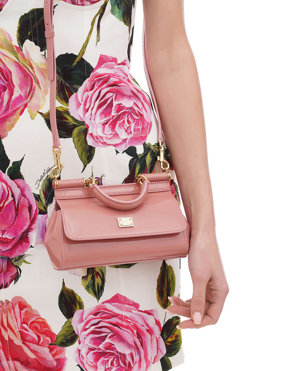 Кожаная сумка Sicily Small Dolce&Gabbana BB7116-B1471, розовый цвет • Купить в интернет-магазине Kameron