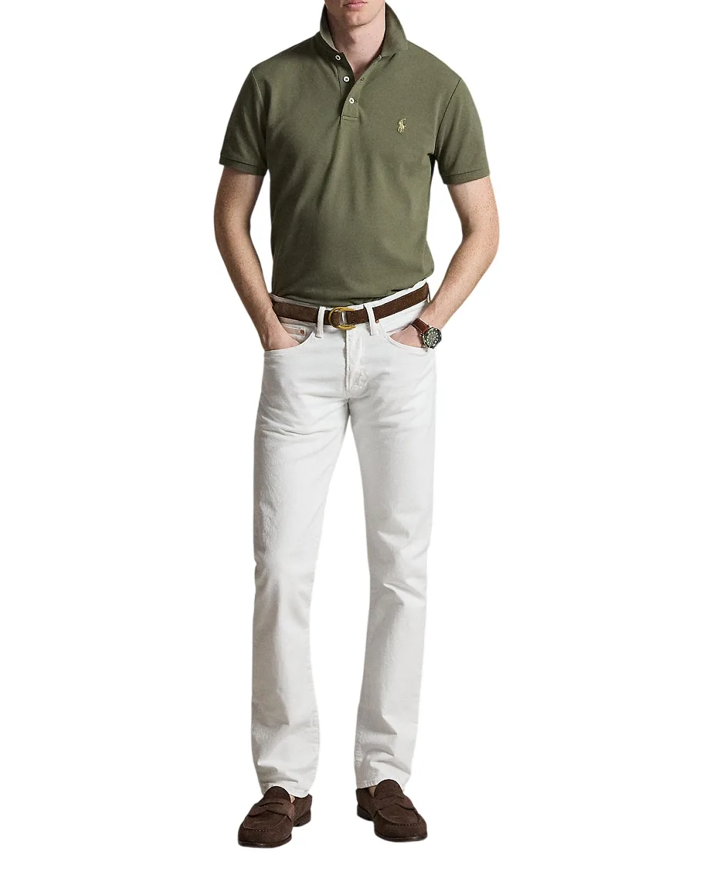Поло Polo Ralph Lauren 710941439509, оливковий колір • Купити в інтернет-магазині Kameron