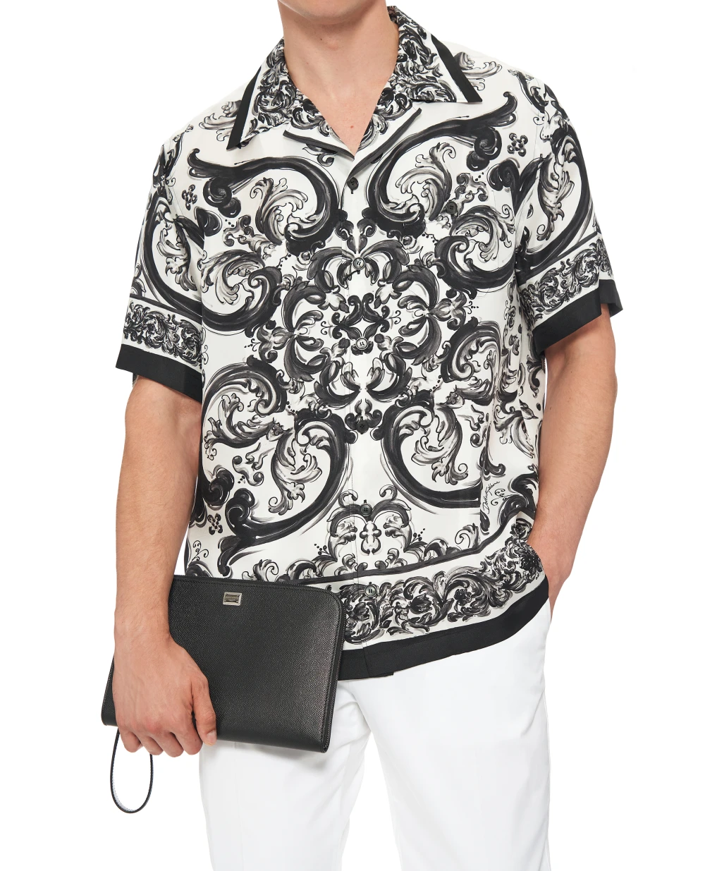 Клатч Sicily из альпийской телячьей кожи Dolce&Gabbana BM2528-BG662, черный цвет • Купить в интернет-магазине Kameron