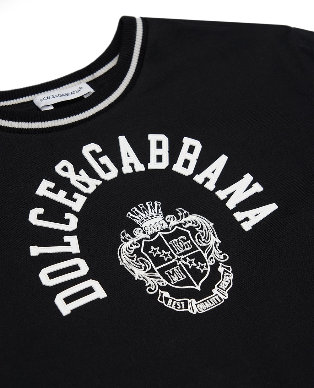 Детская футболка с принтом Dolce&Gabbana Kids L4JTHV-G7PTO-S, черный цвет • Купить в интернет-магазине Kameron