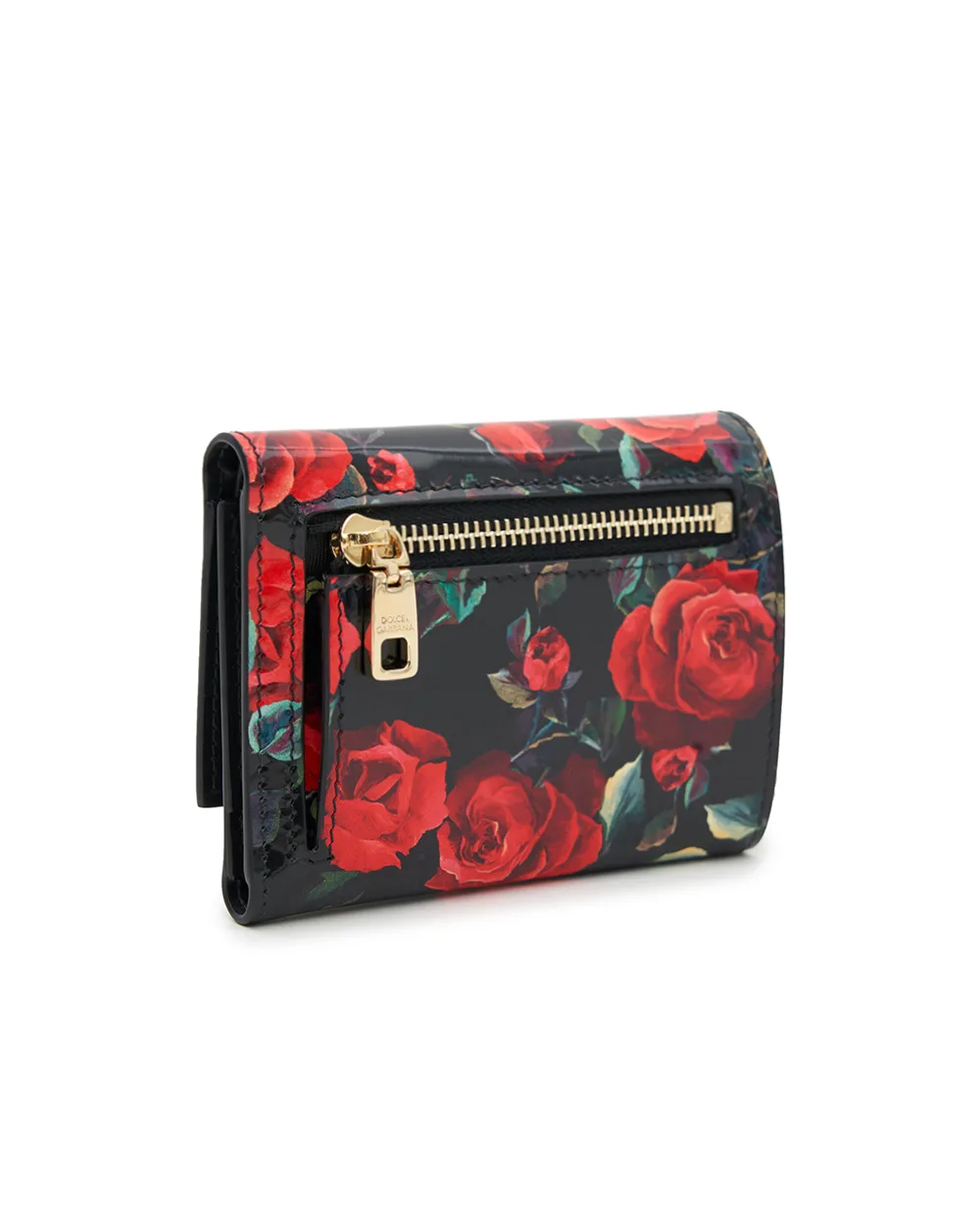 Кошелек из глянцевой кожи Dolce&Gabbana BI0770-A6O23, черный цвет • Купить в интернет-магазине Kameron