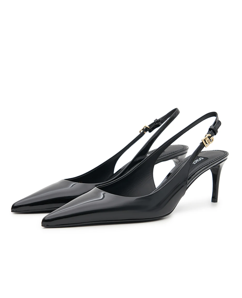 Слингбэки из лакированной кожи Dolce&Gabbana CG0773-A1471, черный цвет • Купить в интернет-магазине Kameron