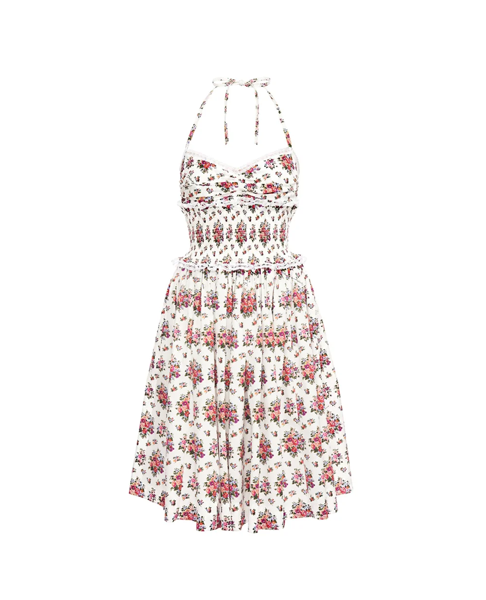 Платье с цветочным принтом Dolce&Gabbana F60F8T-HS5UA, белый цвет • Купить в интернет-магазине Kameron