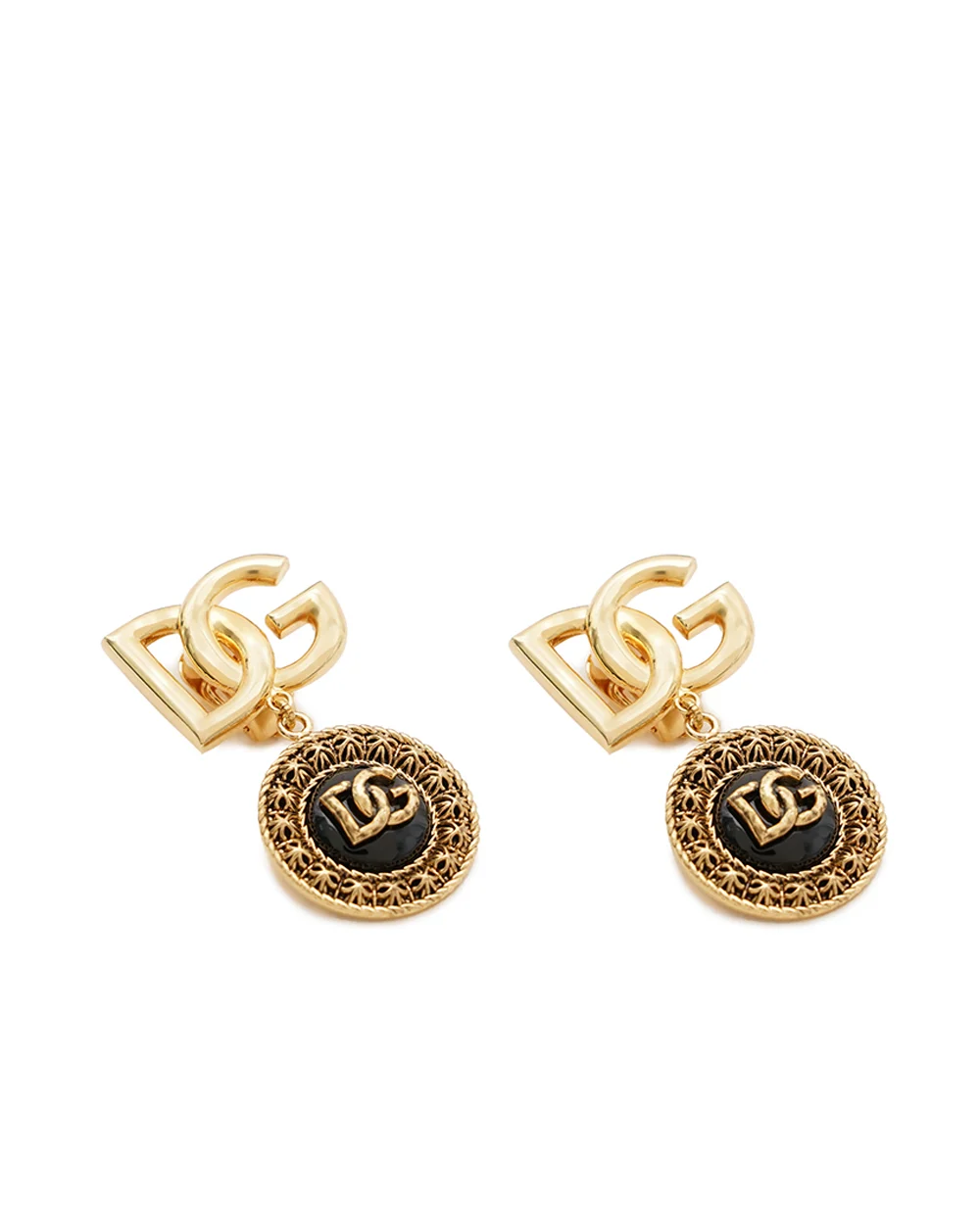 Серьги-клипсы с логотипом Dolce&Gabbana WER6V2-W1111, золотой цвет • Купить в интернет-магазине Kameron