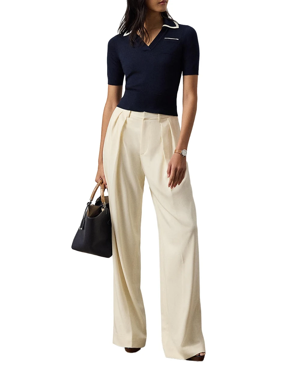 Поло з кашеміру Ralph Lauren Collection 290P08742001, синій колір • Купити в інтернет-магазині Kameron
