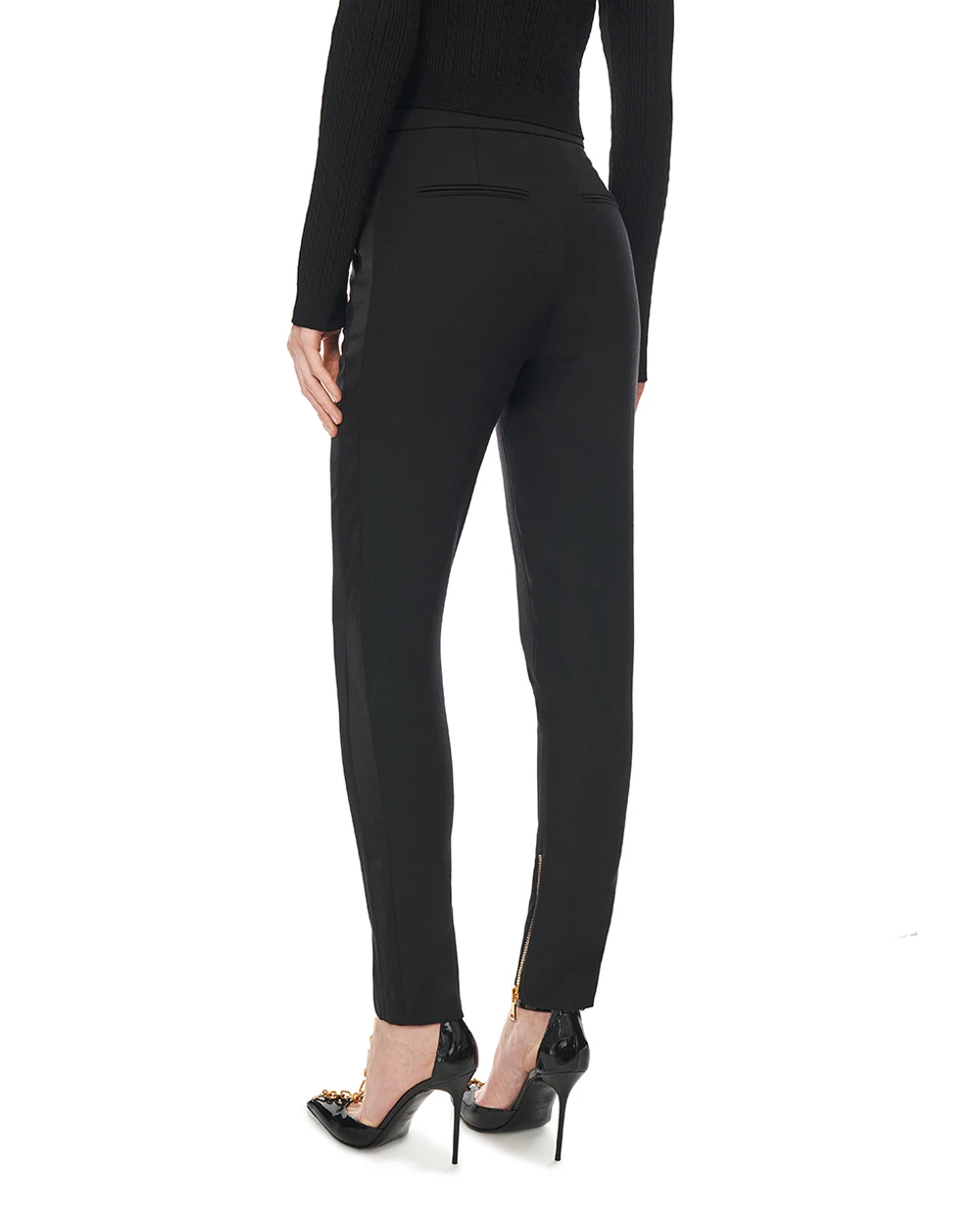 Брюки из шерсти Balmain FF1PM045ME54, черный цвет • Купить в интернет-магазине Kameron