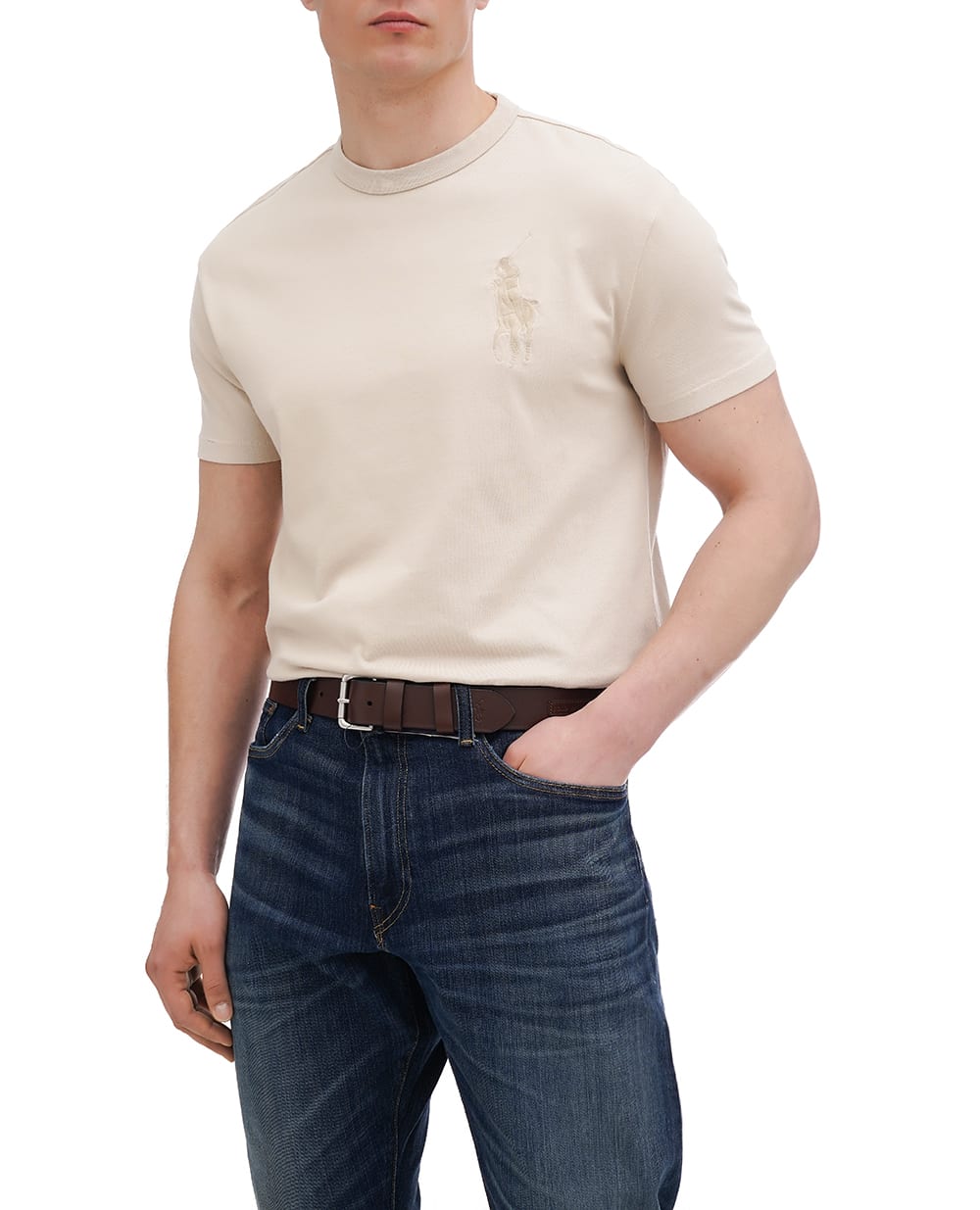 Футболка Polo Ralph Lauren 710936509007, бежевый цвет • Купить в интернет-магазине Kameron
