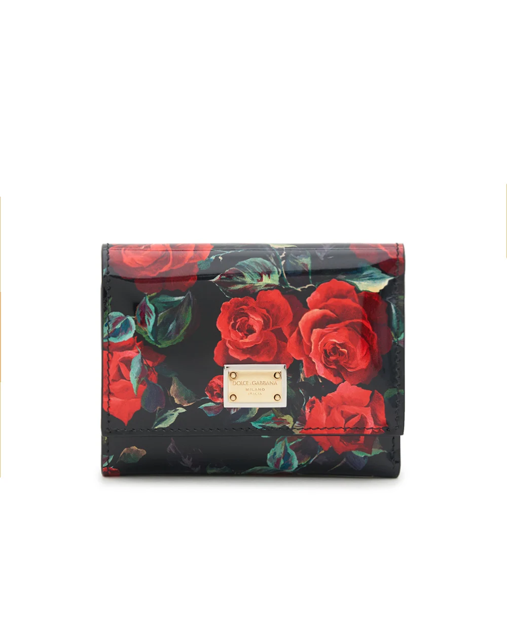 Кошелек из глянцевой кожи Dolce&Gabbana BI0770-A6O23, черный цвет • Купить в интернет-магазине Kameron