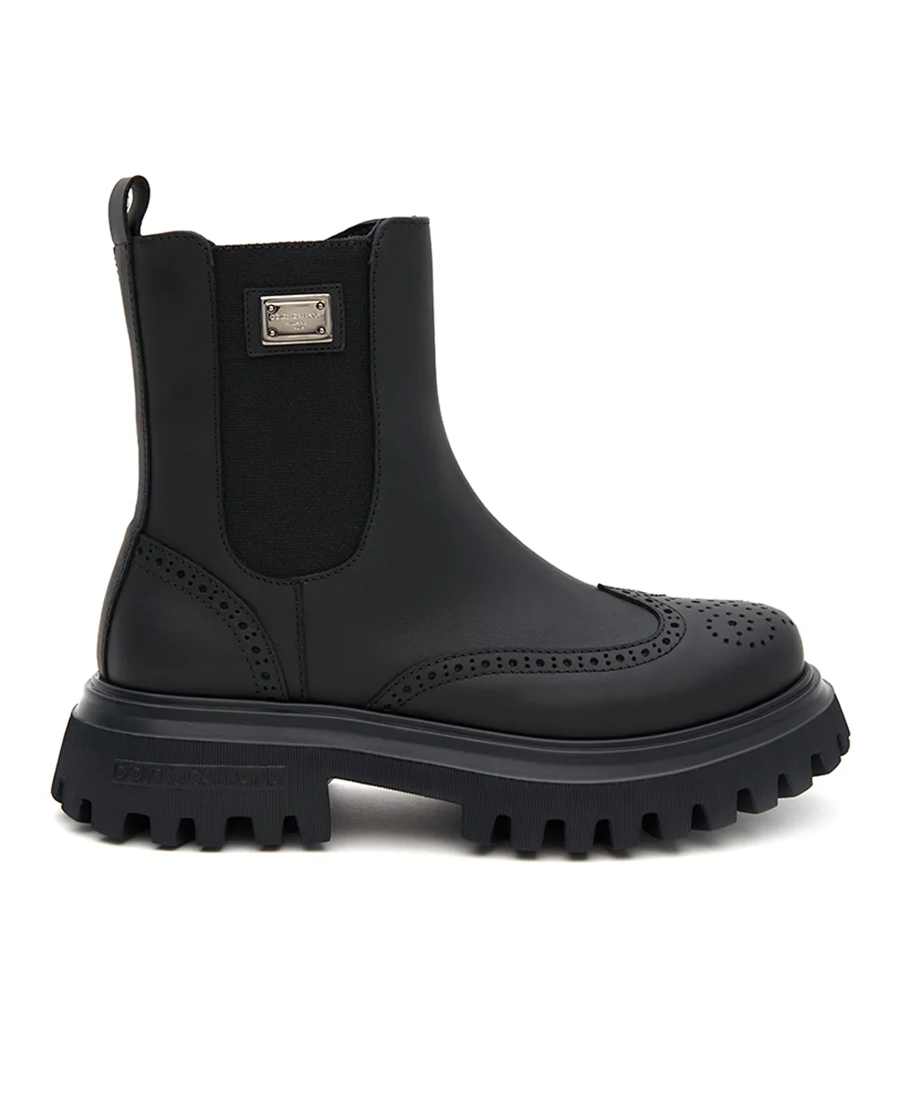 Детские кожаные ботильоны Beatles Dolce&Gabbana Kids DA5295-A6379-L, черный цвет • Купить в интернет-магазине Kameron