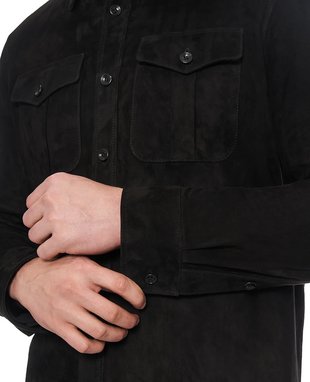 Рубашка из замши Ralph Lauren Purple Label 790654923036, черный цвет • Купить в интернет-магазине Kameron