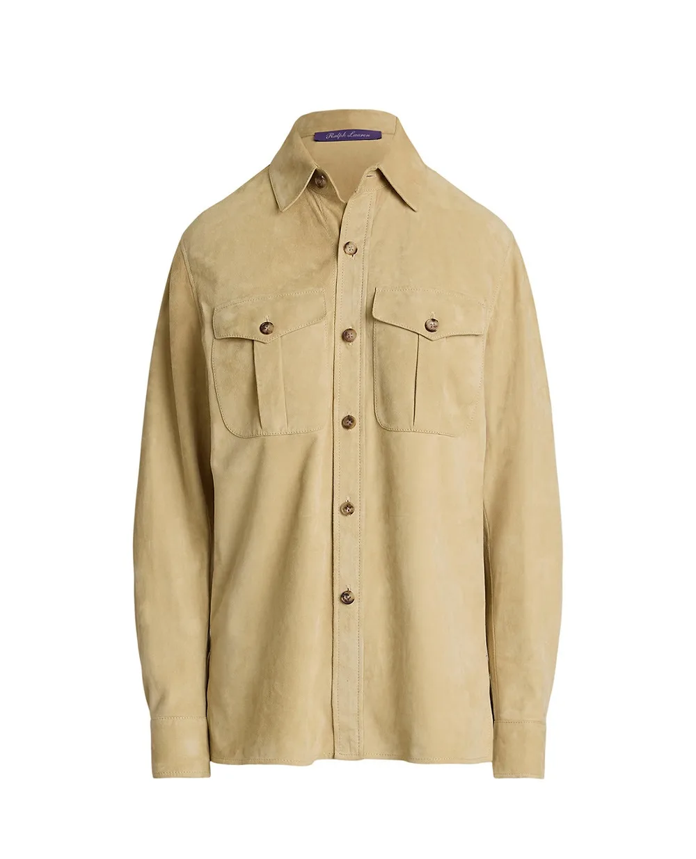 Замшевая рубашка Ralph Lauren Collection 290965603001, бежевый цвет • Купить в интернет-магазине Kameron