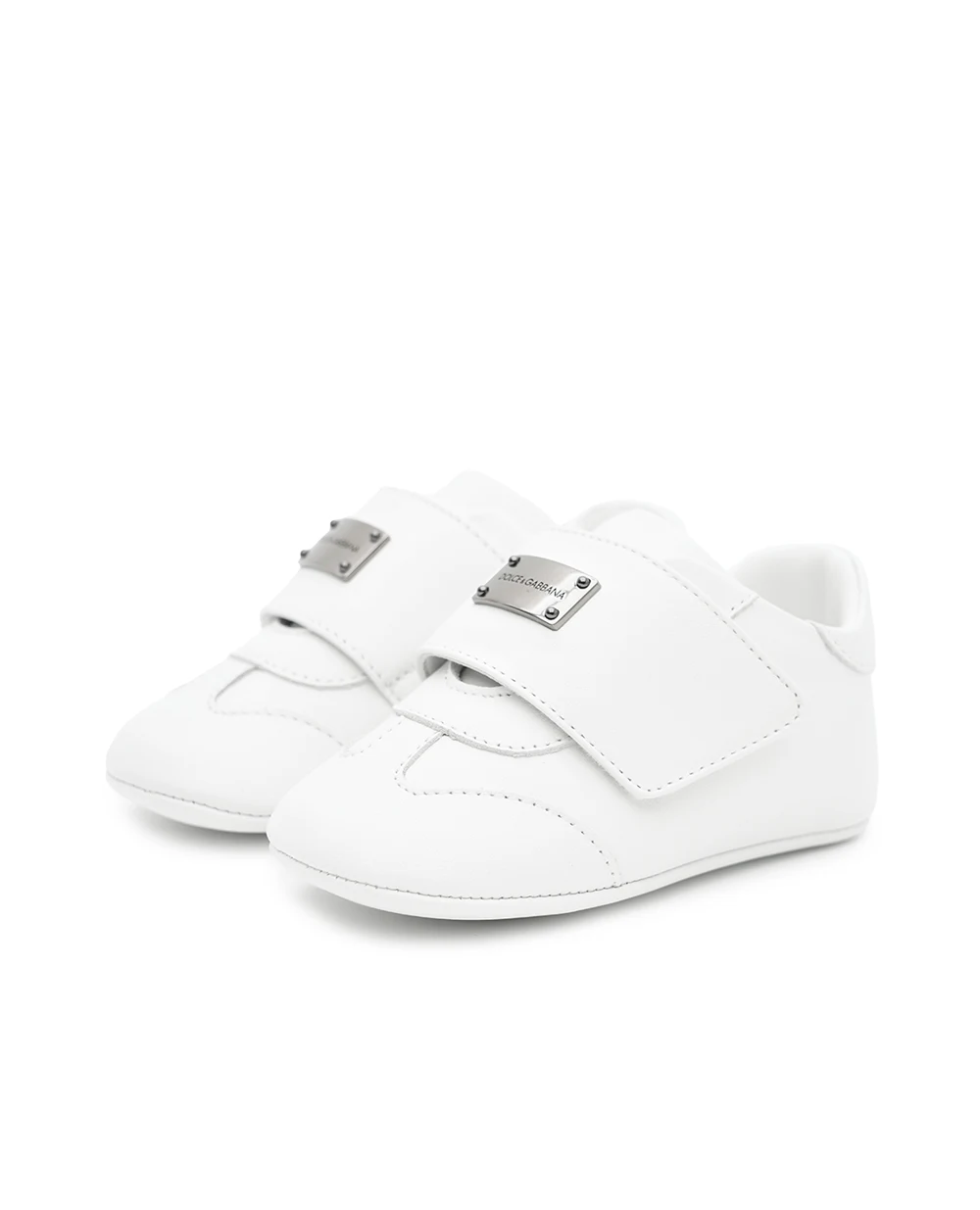 Детские кроссовки из овечьей кожи Dolce&Gabbana Kids DK0147-A1850, белый цвет • Купить в интернет-магазине Kameron