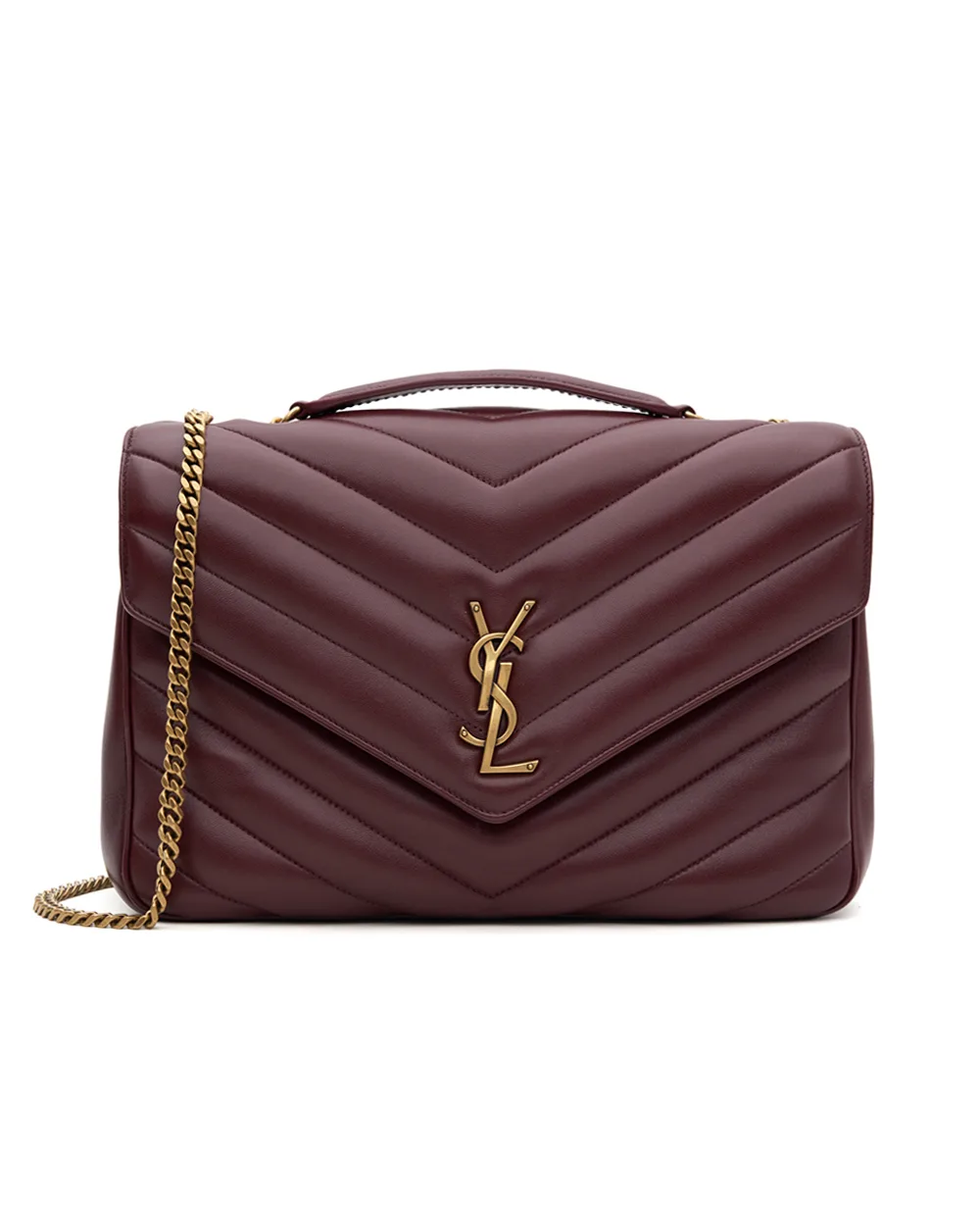 Сумка из кожи Loulou Large Saint Laurent 803541-AAEAX, бордовый цвет • Купить в интернет-магазине Kameron