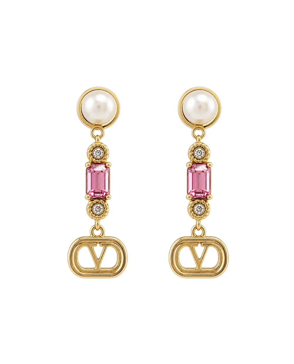 Серьги-подвески с кристаллами Swarovski Valentino 9W2J0AI8QVS, золотой цвет • Купить в интернет-магазине Kameron