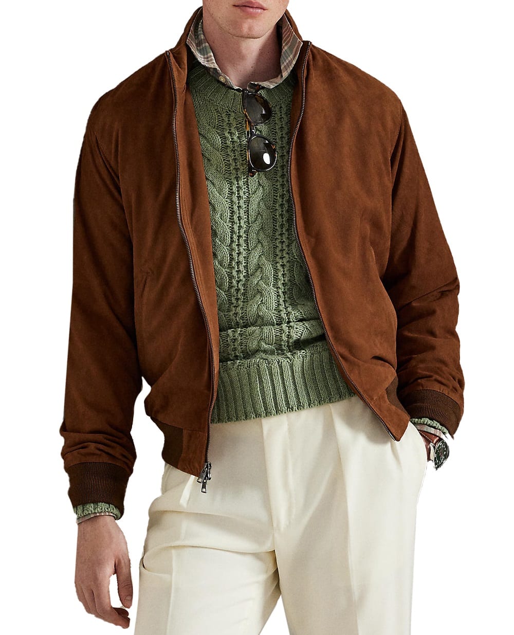 Замшевая куртка Polo Ralph Lauren 710970579001, коричневый цвет • Купить в интернет-магазине Kameron