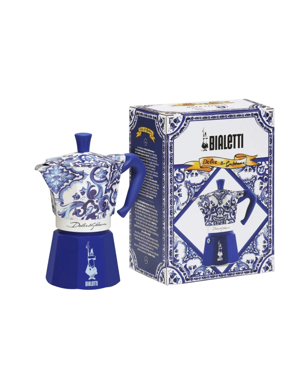 Гейзерная Кофеварка Moka Express Bialetti Dolce&Gabbana TCCE15-TCAEF, синий цвет • Купить в интернет-магазине Kameron