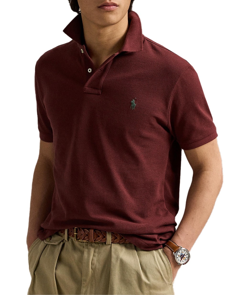 Поло Polo Ralph Lauren 710680784431, бордовый цвет • Купить в интернет-магазине Kameron