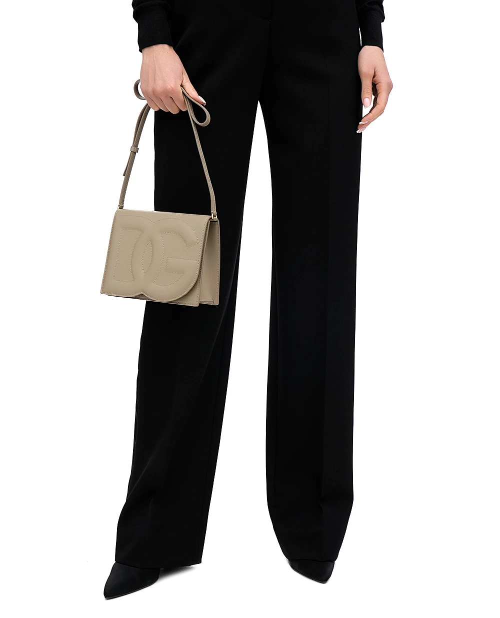 Кожаная сумка DG Logo Small Dolce&Gabbana BB7287-AW576, бежевый цвет • Купить в интернет-магазине Kameron