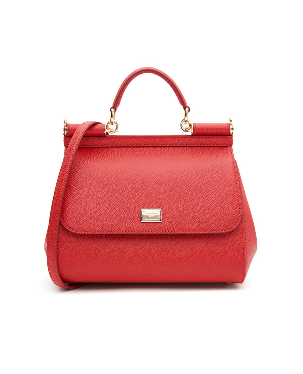 Кожаная сумка Sicily Large Dolce&Gabbana BB6002-B1001, красный цвет • Купить в интернет-магазине Kameron