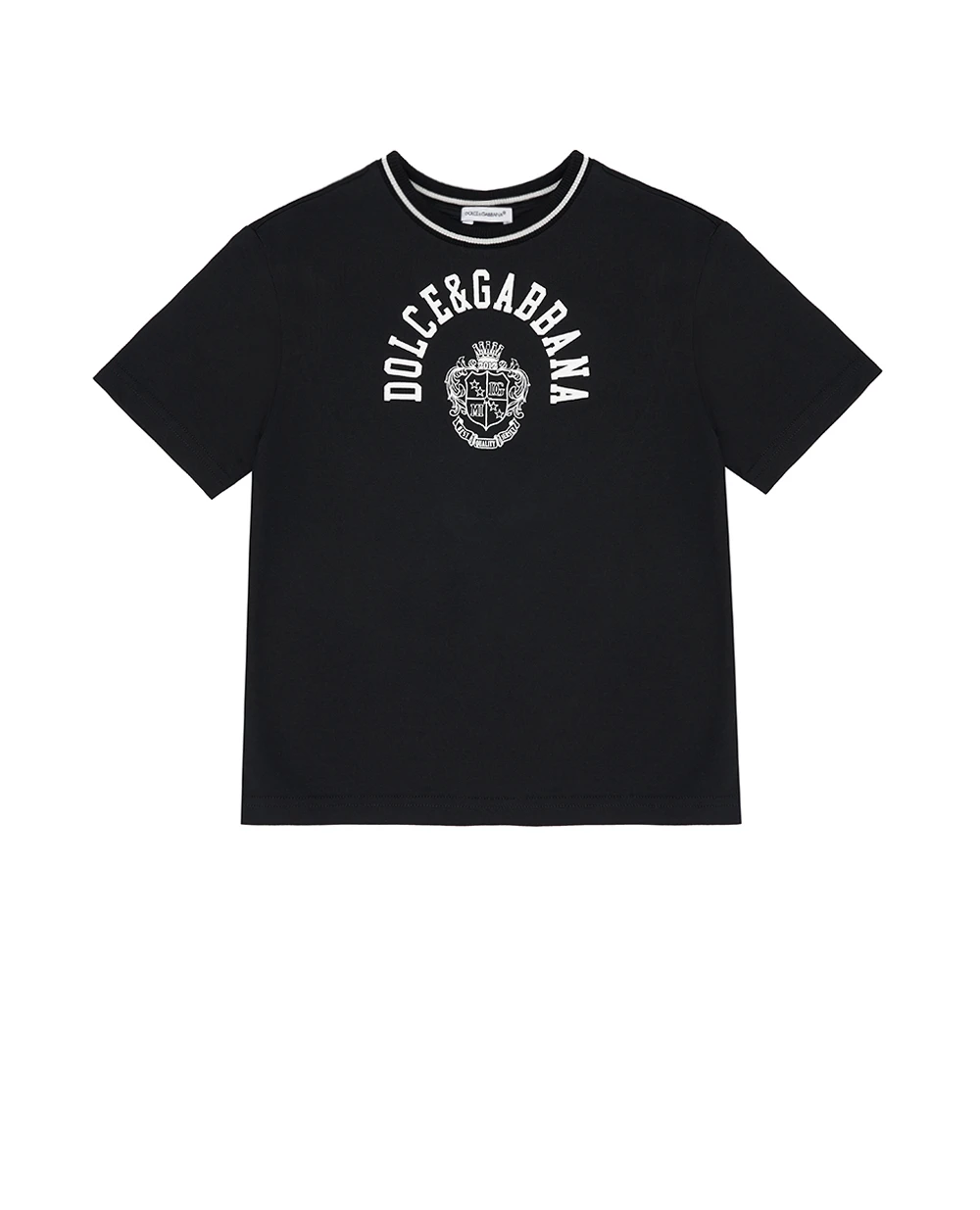 Детская футболка с принтом Dolce&Gabbana Kids L4JTHV-G7PTO-B, черный цвет • Купить в интернет-магазине Kameron