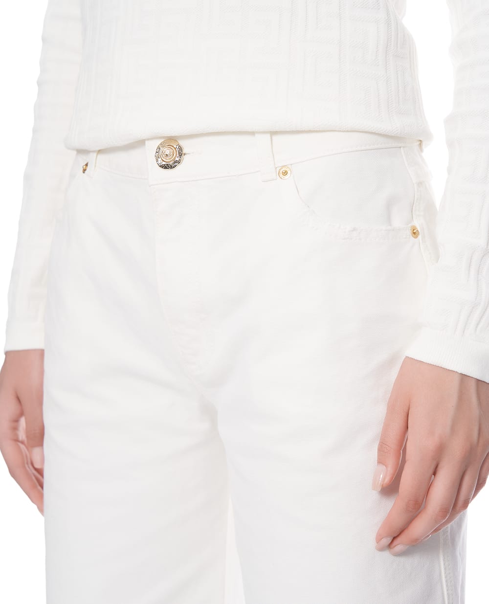 Джинсы Balmain FF1MI050DF78, белый цвет • Купить в интернет-магазине Kameron