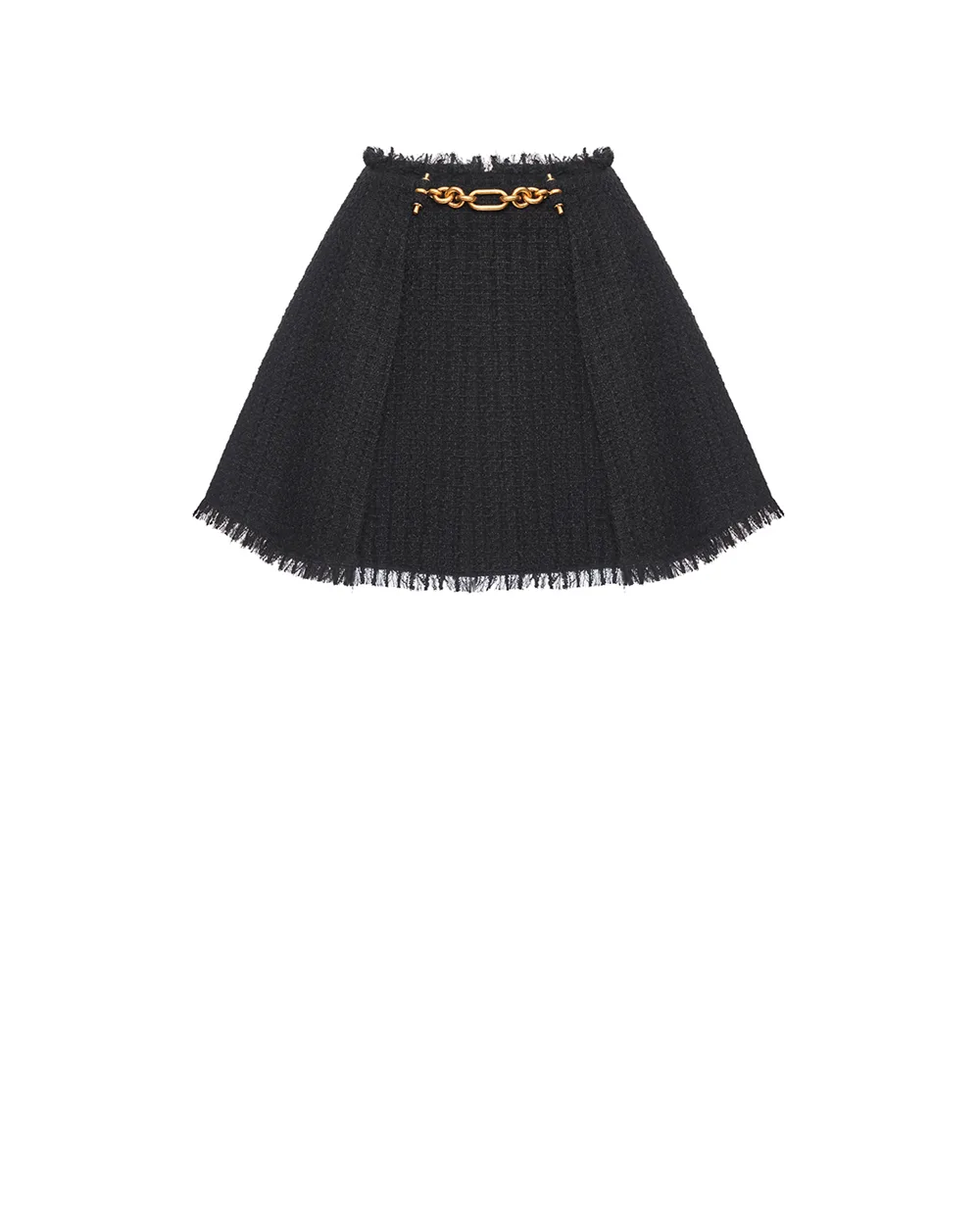 Юбка плиссированная из твида Balmain GF1LBB34XL81, черный цвет • Купить в интернет-магазине Kameron