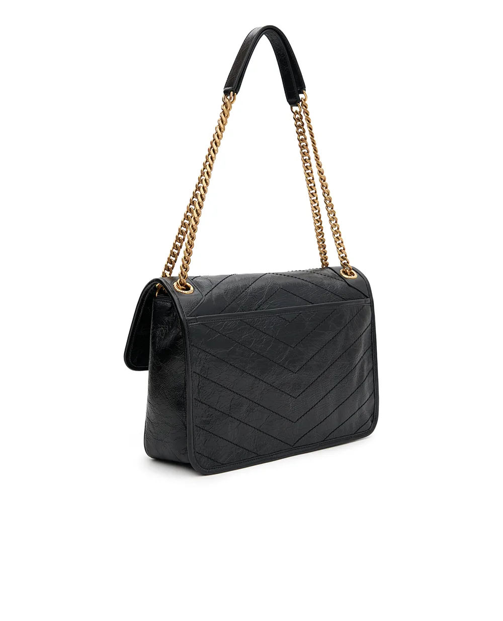 Сумка Niki Medium из телячьей кожи Saint Laurent 633184-0EN07, черный цвет • Купить в интернет-магазине Kameron