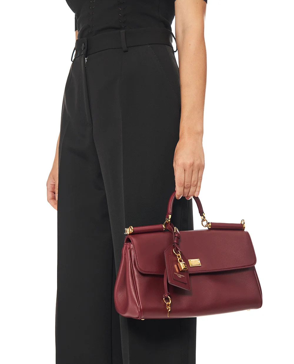 Сумка My Sicily из телячьей кожи Dolce&Gabbana BB7782-B7321, бордовый цвет • Купить в интернет-магазине Kameron