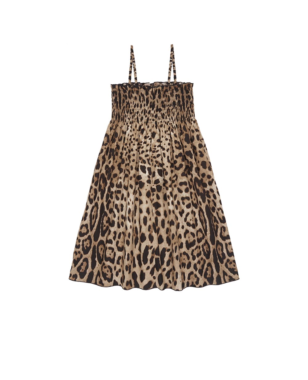 Детское платье с леопардовым принтом Dolce&Gabbana Kids L53DM9-HS5E3-S, коричневый цвет • Купить в интернет-магазине Kameron
