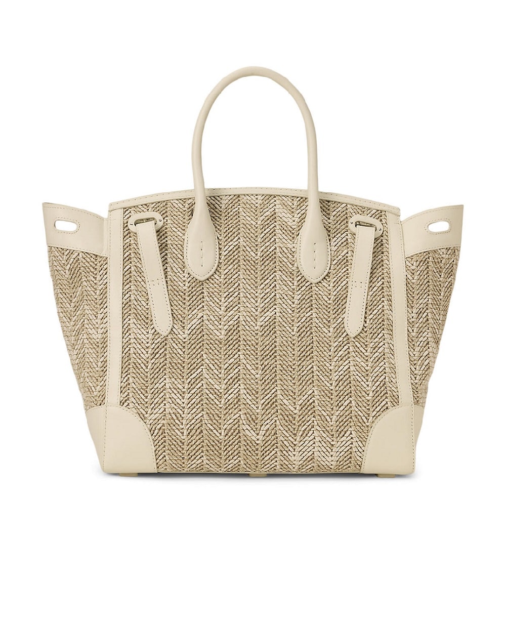 Сумка из джутовой смеси Soft Ricky 33 Herringbone Ralph Lauren Collection 435977803001, бежевый цвет • Купить в интернет-магазине Kameron