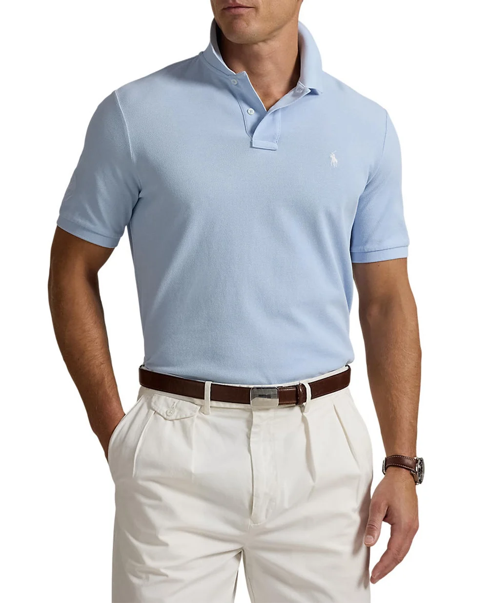 Поло Polo Ralph Lauren 710970482001, голубой цвет • Купить в интернет-магазине Kameron