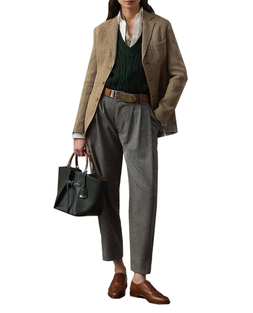 Твідовий піджак Ronan з льону Ralph Lauren Collection 290P00362001, коричневий колір • Купити в інтернет-магазині Kameron