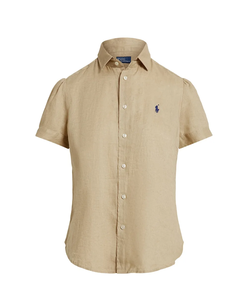 Сорочка з коротким рукавом з льону Polo Ralph Lauren 211973366507, білий колір • Купити в інтернет-магазині Kameron