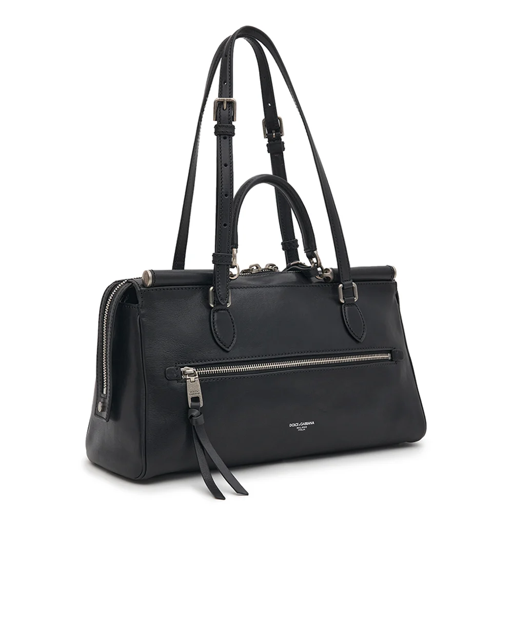 Сумка Vittoria из телячьей кожи Dolce&Gabbana BB7844-AW118, черный цвет • Купить в интернет-магазине Kameron
