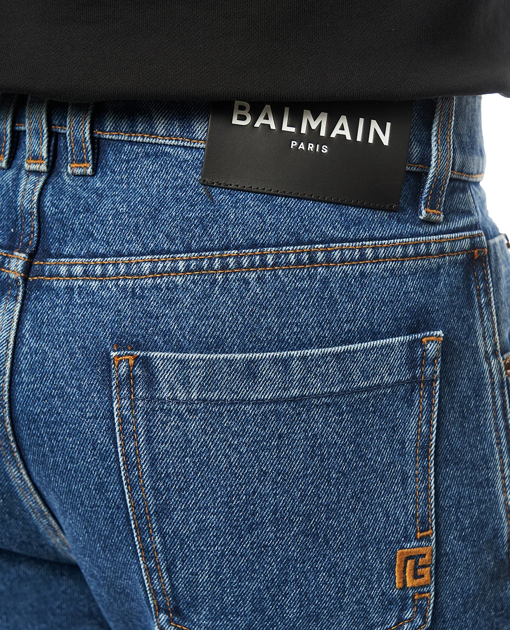 Джинси прямого крою з деніму Balmain GH1MI043DG08, синій колір • Купити в інтернет-магазині Kameron