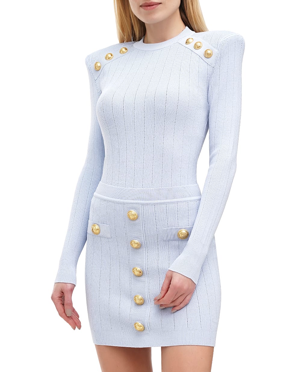 Джемпер Balmain EF1KD001KB07, голубой цвет • Купить в интернет-магазине Kameron