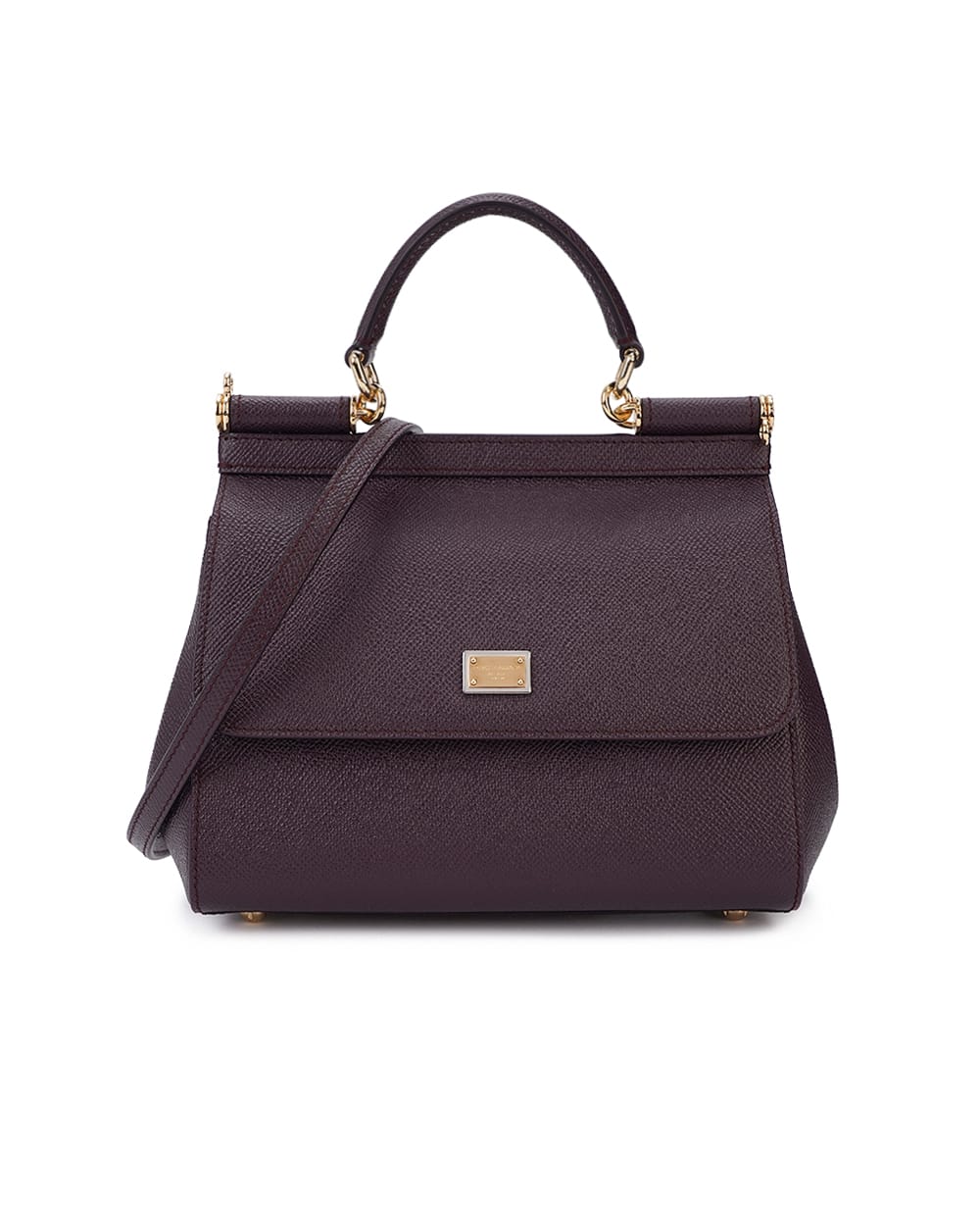 Кожаная сумка Sicily Medium Dolce&Gabbana BB6003-B1001, фиолетовый цвет • Купить в интернет-магазине Kameron