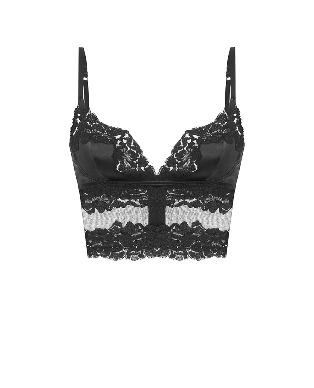 Топ из кружева и атласа Dolce&Gabbana O7A33T-ON07V, черный цвет • Купить в интернет-магазине Kameron