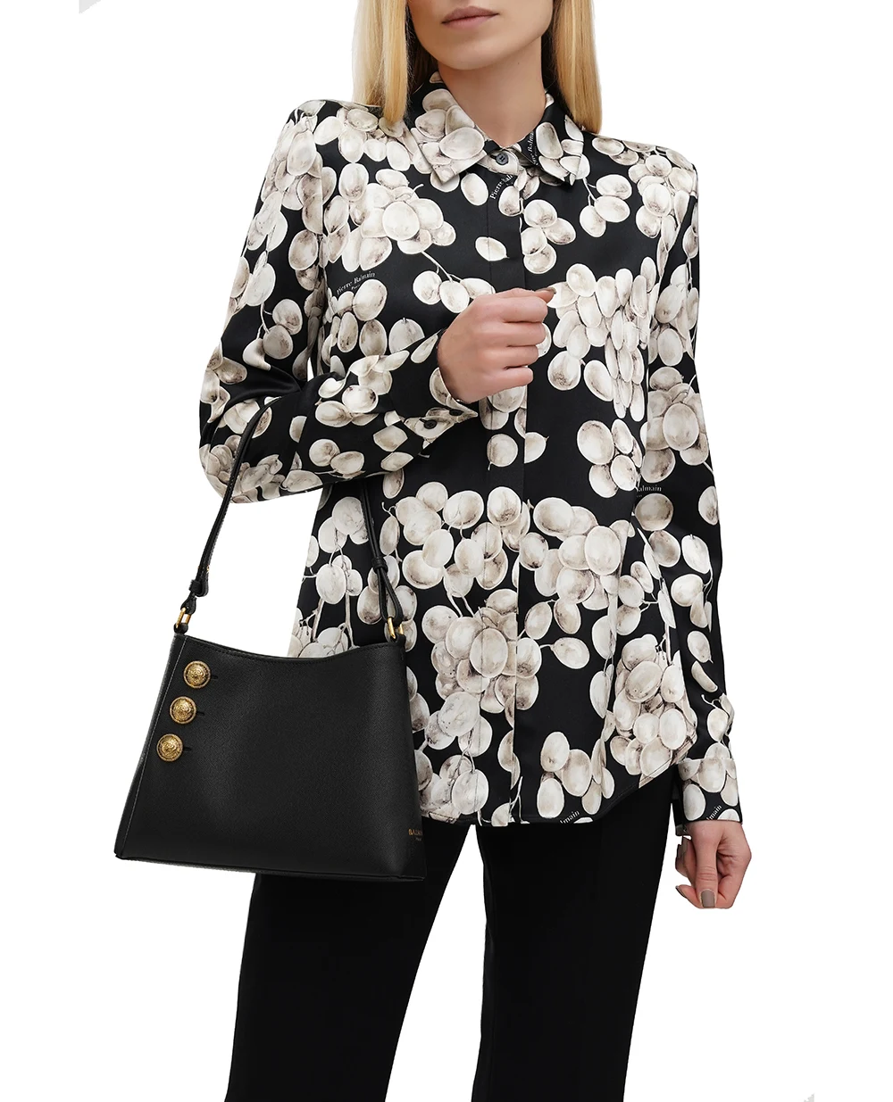 Кожаная сумка Emblème Balmain DN1BS874LGSR, черный цвет • Купить в интернет-магазине Kameron