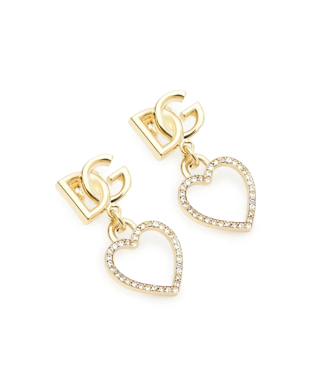 Серьги-пусеты с подвеской сердцем Dolce&Gabbana WER6I2-W1111, золотой цвет • Купить в интернет-магазине Kameron