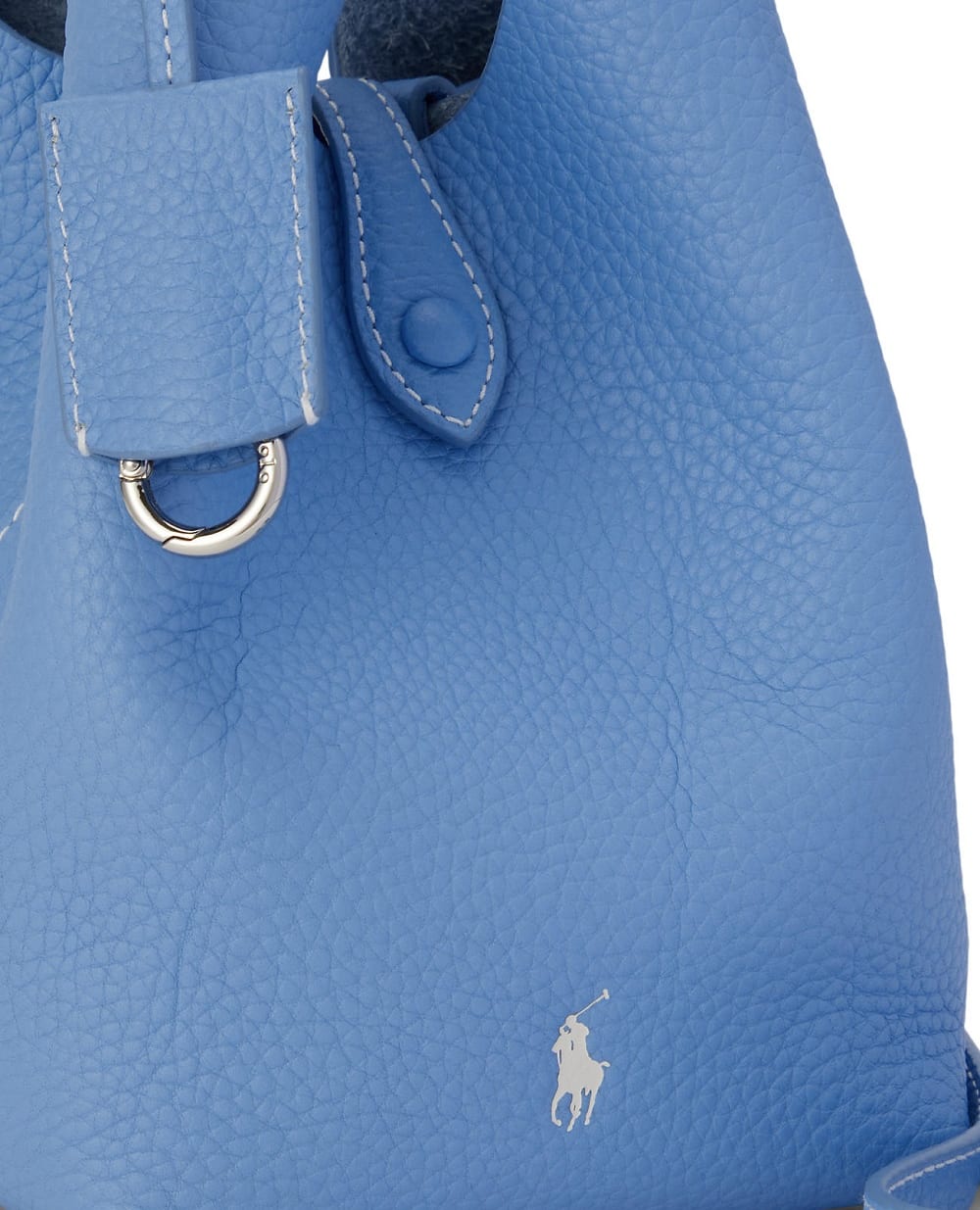 Сумка-тоут Mini Polo Play из телячьей кожи Polo Ralph Lauren 428944657018, голубой цвет • Купить в интернет-магазине Kameron